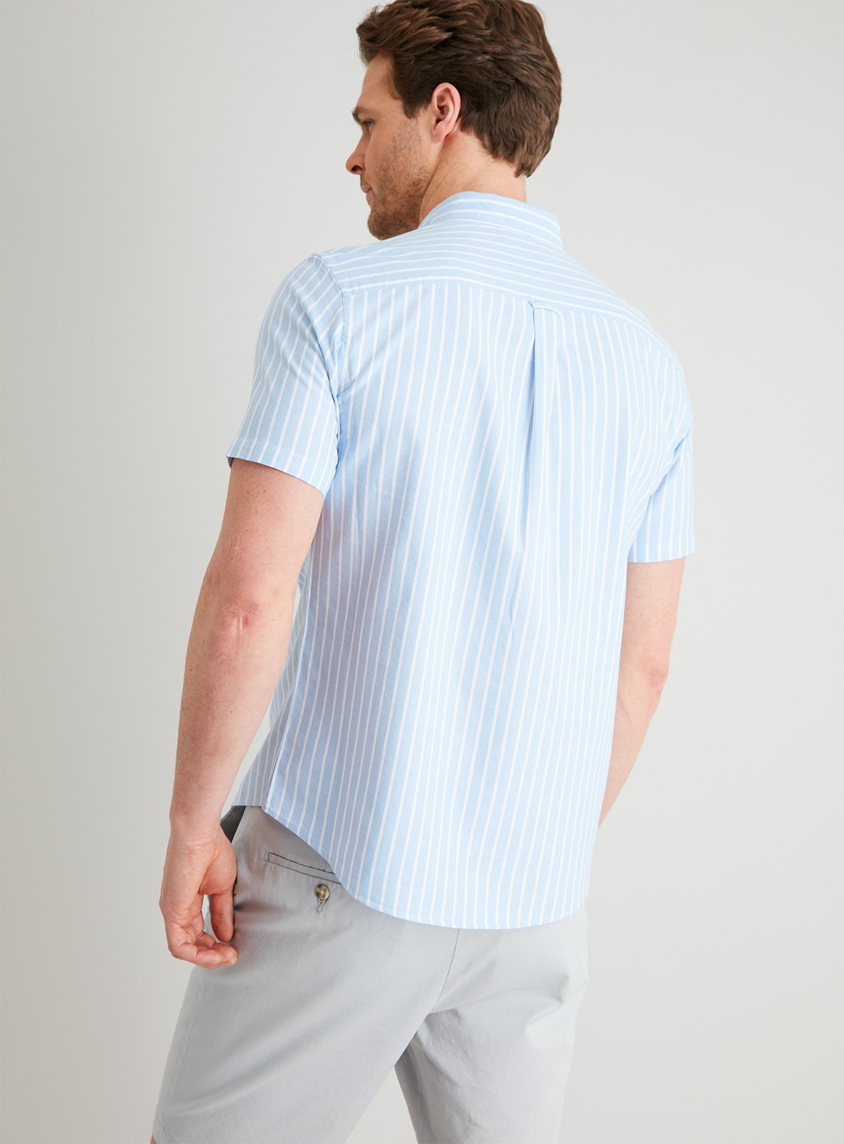 SKU: ONLINE ONLY SS BLUE STRIPE OXFORD:Blue:XXXL - Image 4 thumbnail