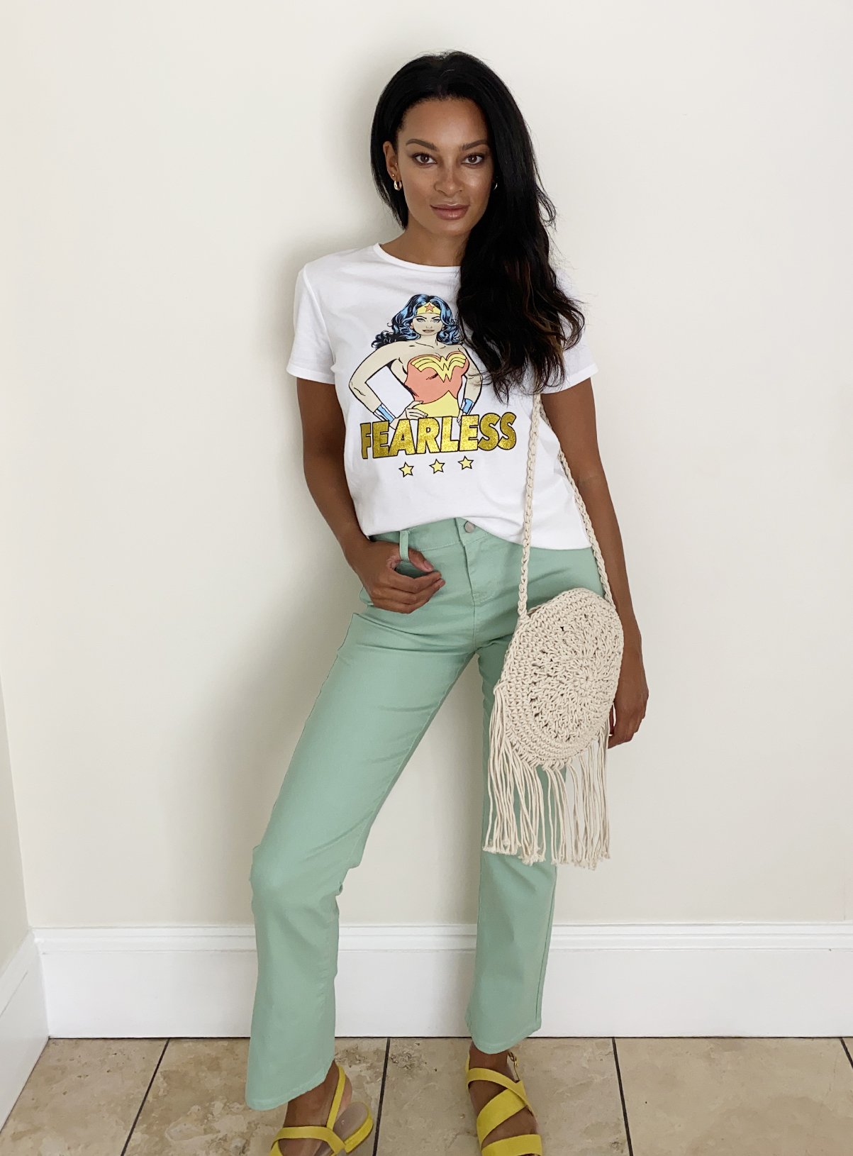 green straight pants