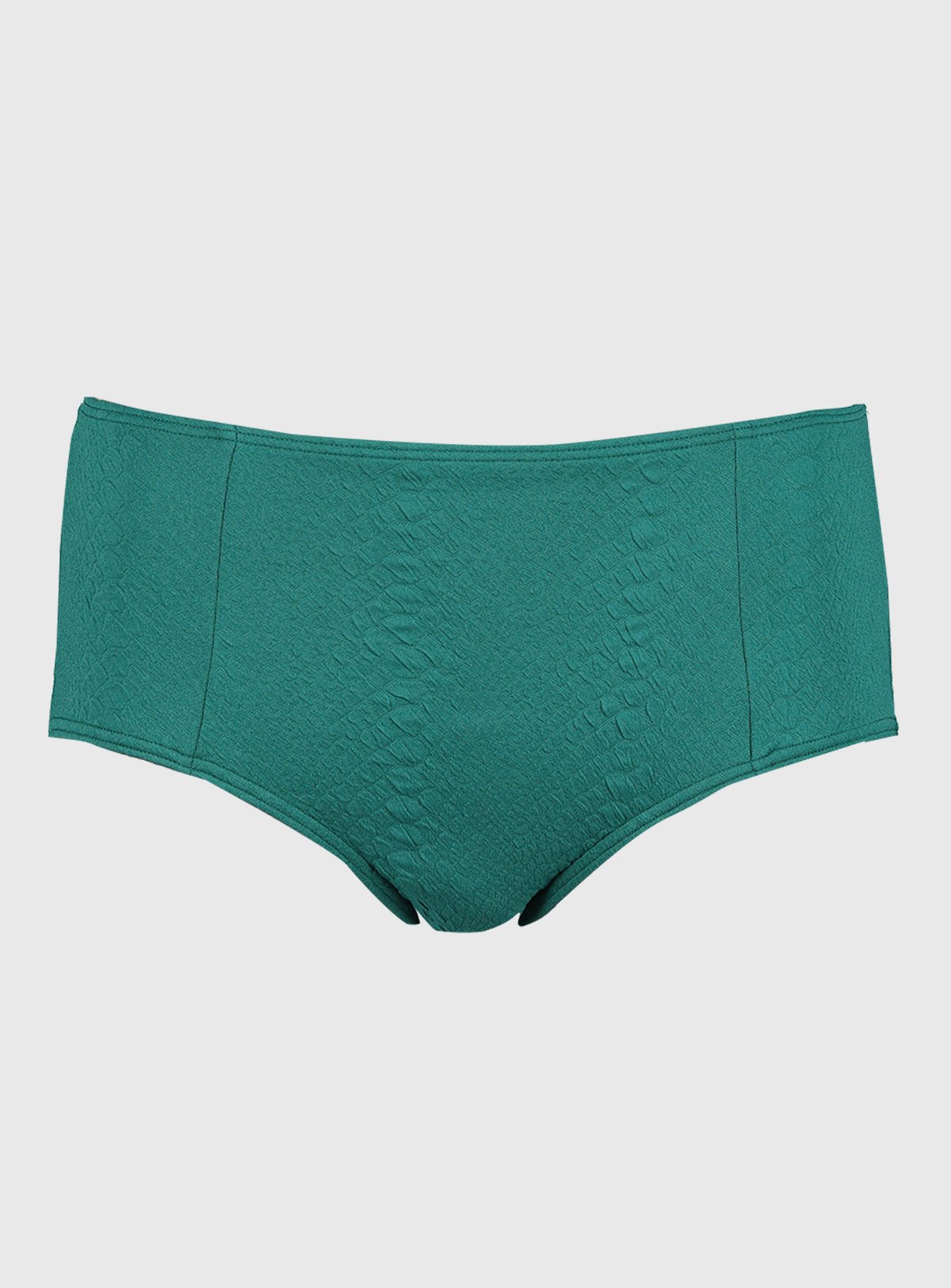 Dark Green Snake Print Textured High Waisted Bikini Briefs - Review