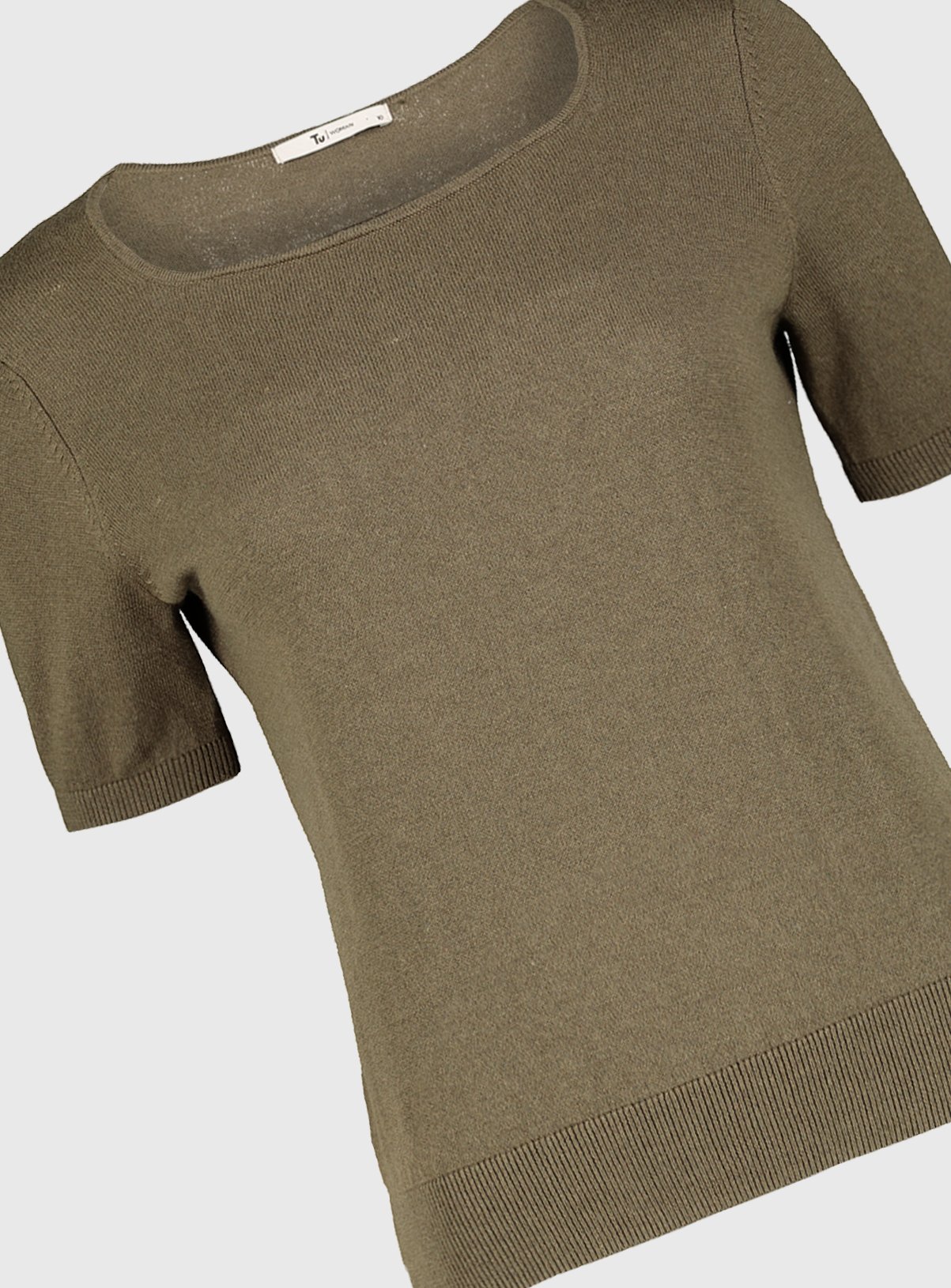 Khaki Square Neck Knitted T-Shirt Review