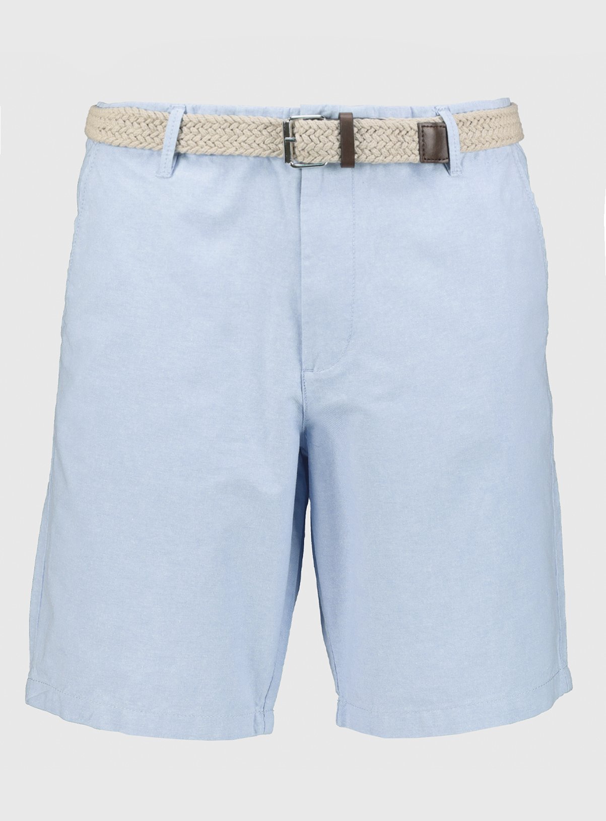 Pale Blue Belted Oxford Chino Shorts Review