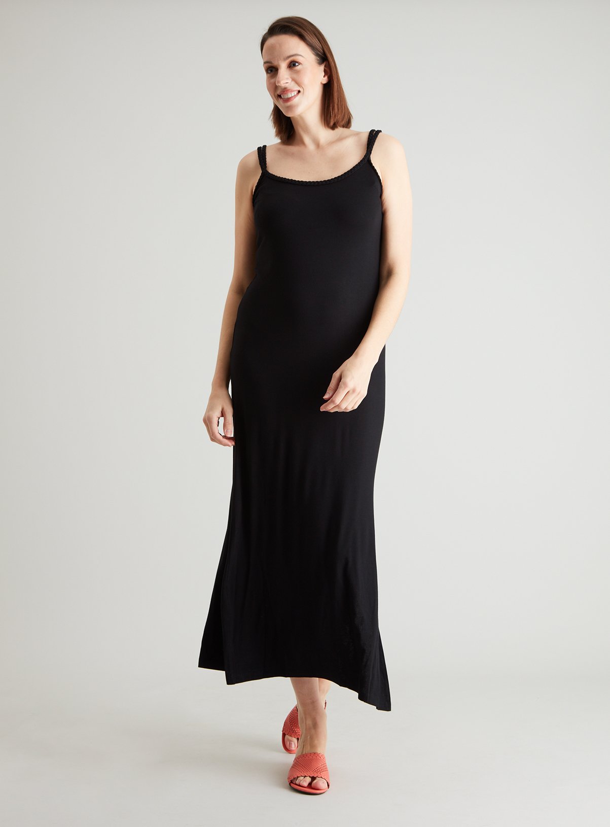 Black Plait Detail Maxi Cami Dress Review