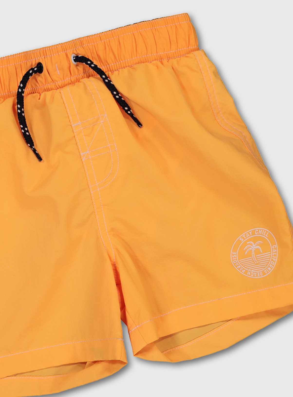 Orange Palm Tree Motif Swim Shorts Review