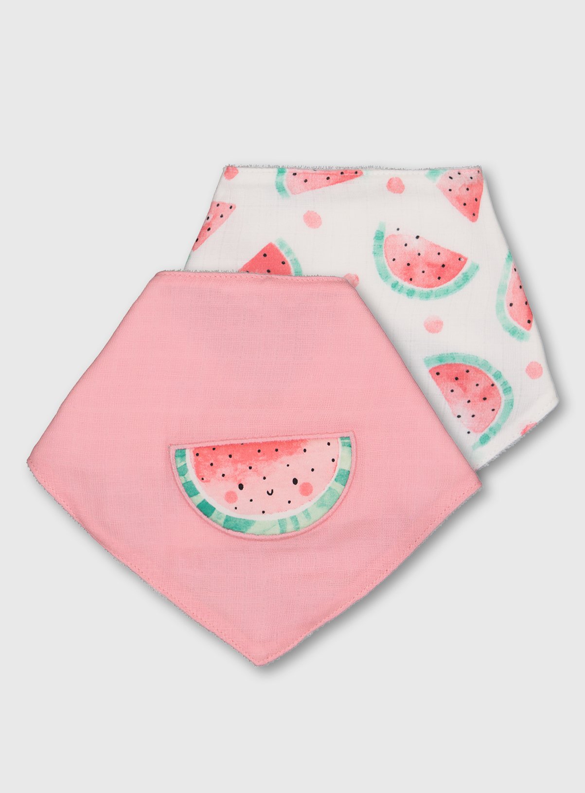 Pink & White Watermelon Hanky Bibs 2 Pack Review