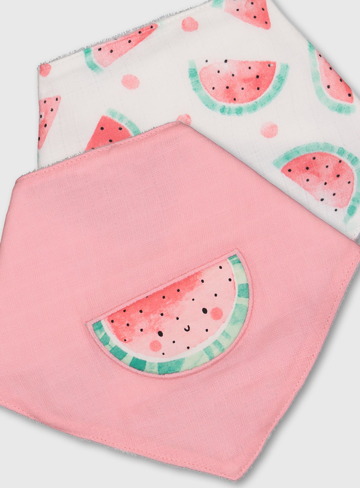 Pink & White Watermelon Hanky Bibs 2 Pack Review