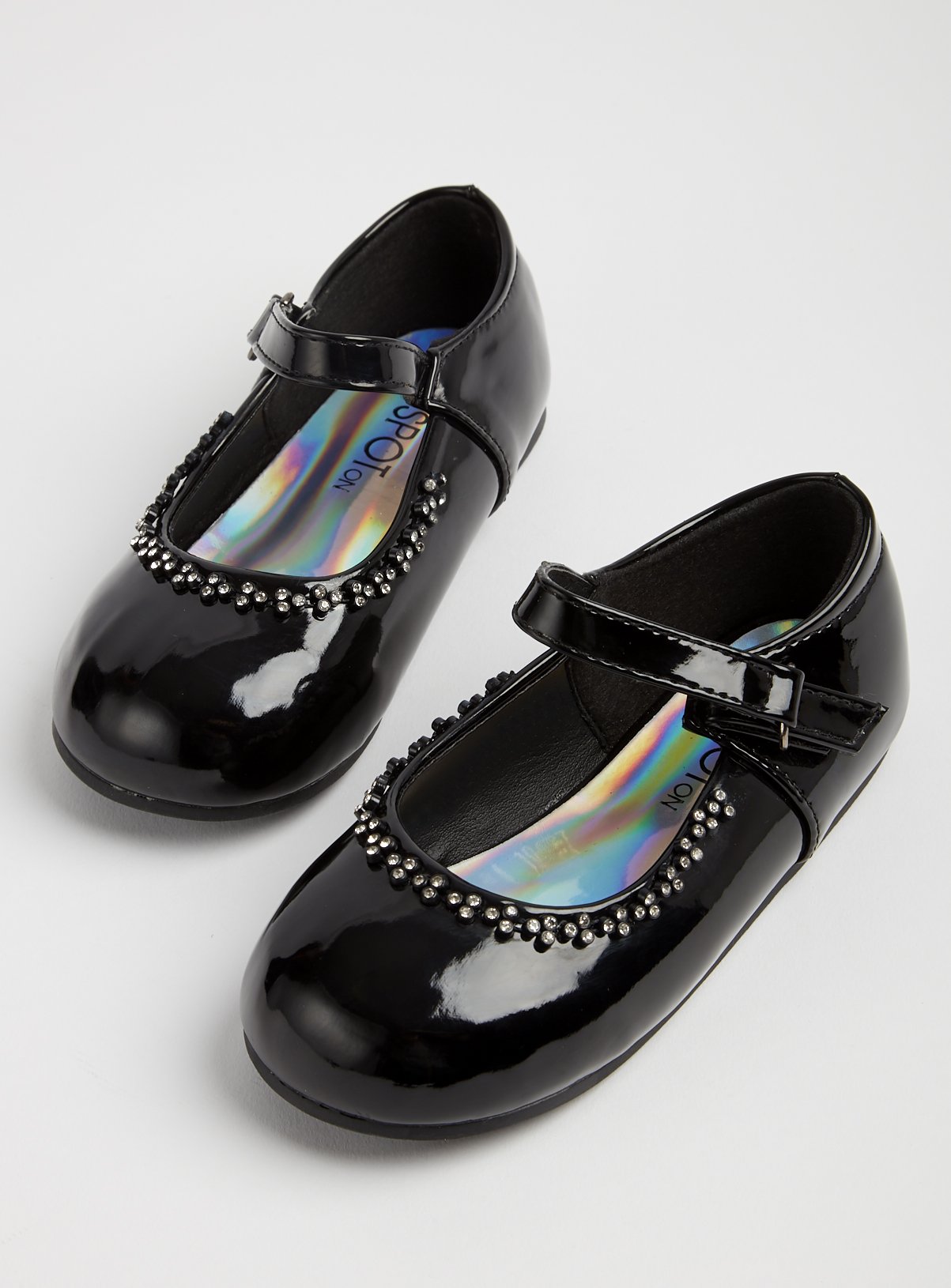black patent infant shoes