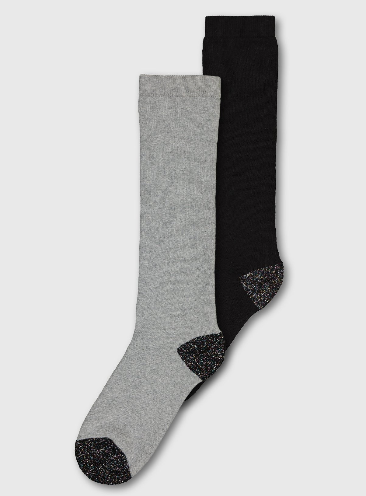 Black & Grey Glitter Heel Welly Socks 2 Pack Review