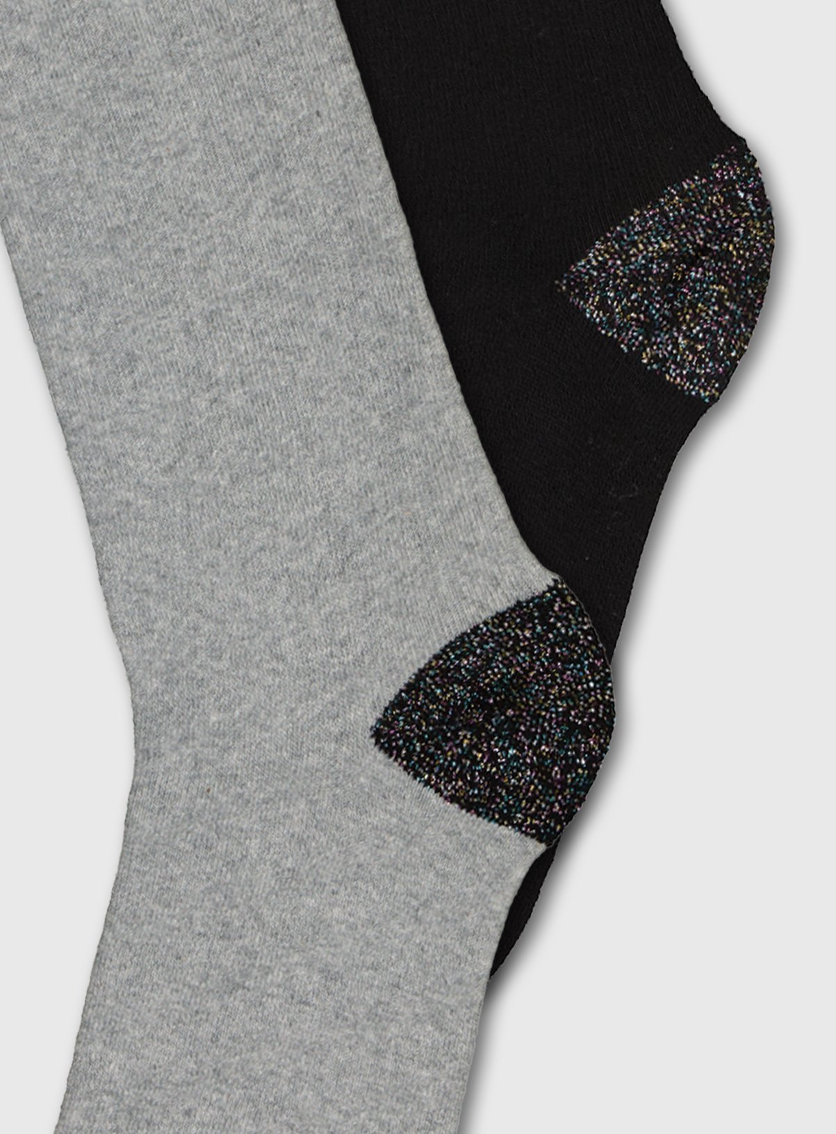 Black & Grey Glitter Heel Welly Socks 2 Pack Review