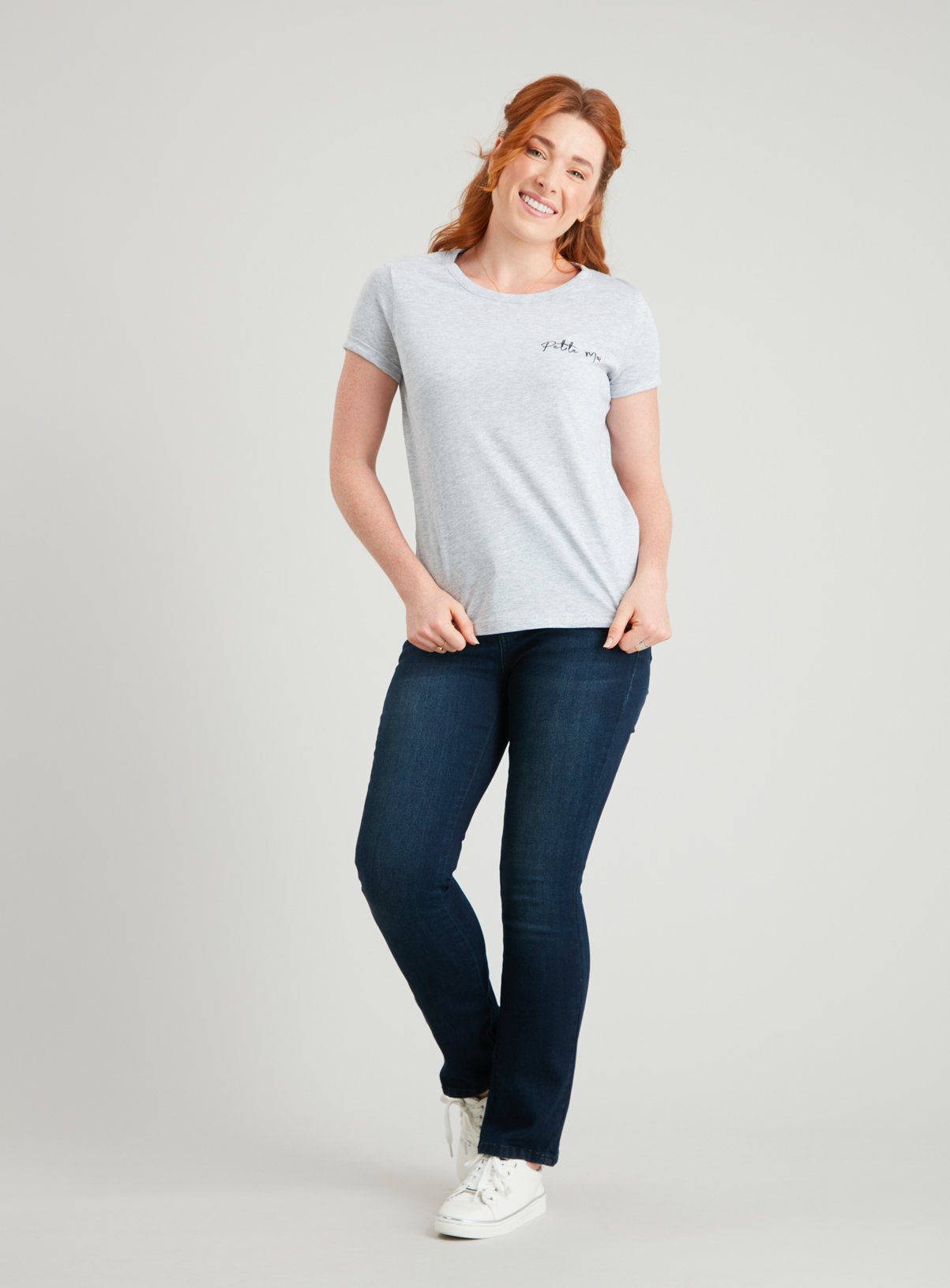 PETITE Grey Marl Petite Moi Embroidered T-Shirt Review