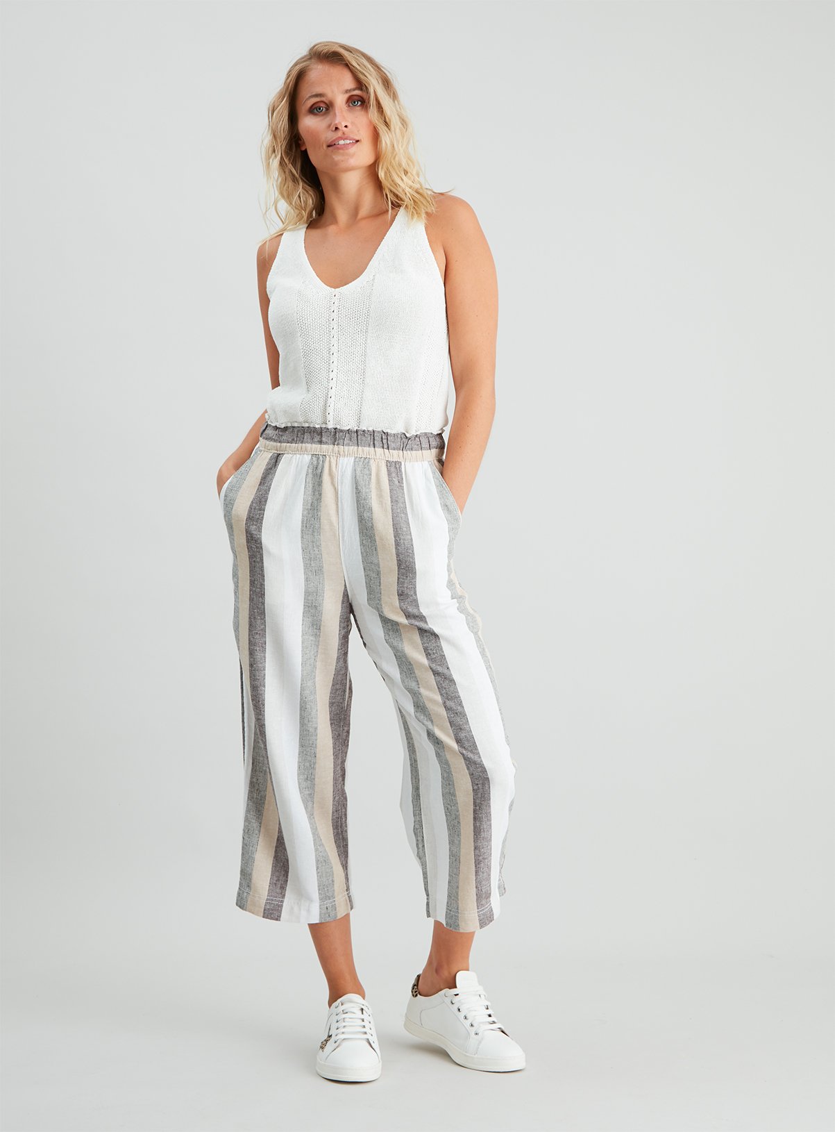 Stripe Linen-Rich Cropped Trousers Review