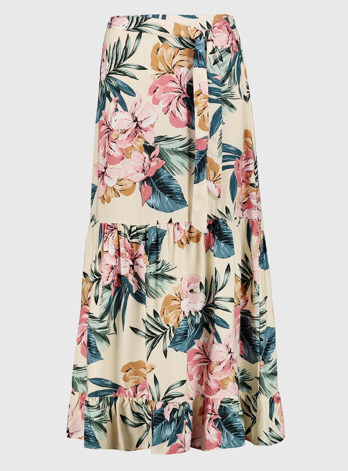 Floral Print Tiered Maxi Skirt Review