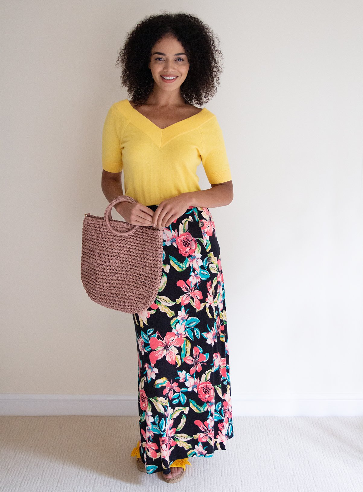 Palm Beach Print Jersey Maxi Skirt Review