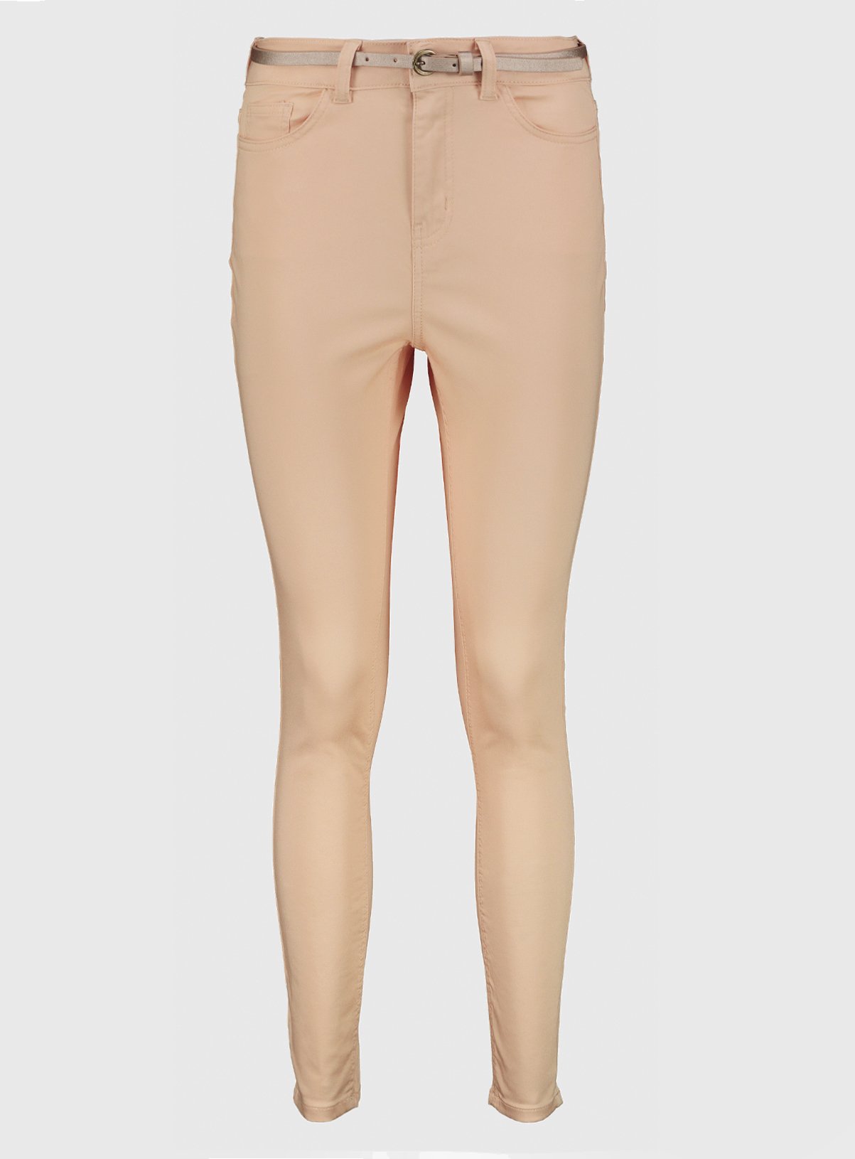 Light Peach Skinny Trousers With Belt Review