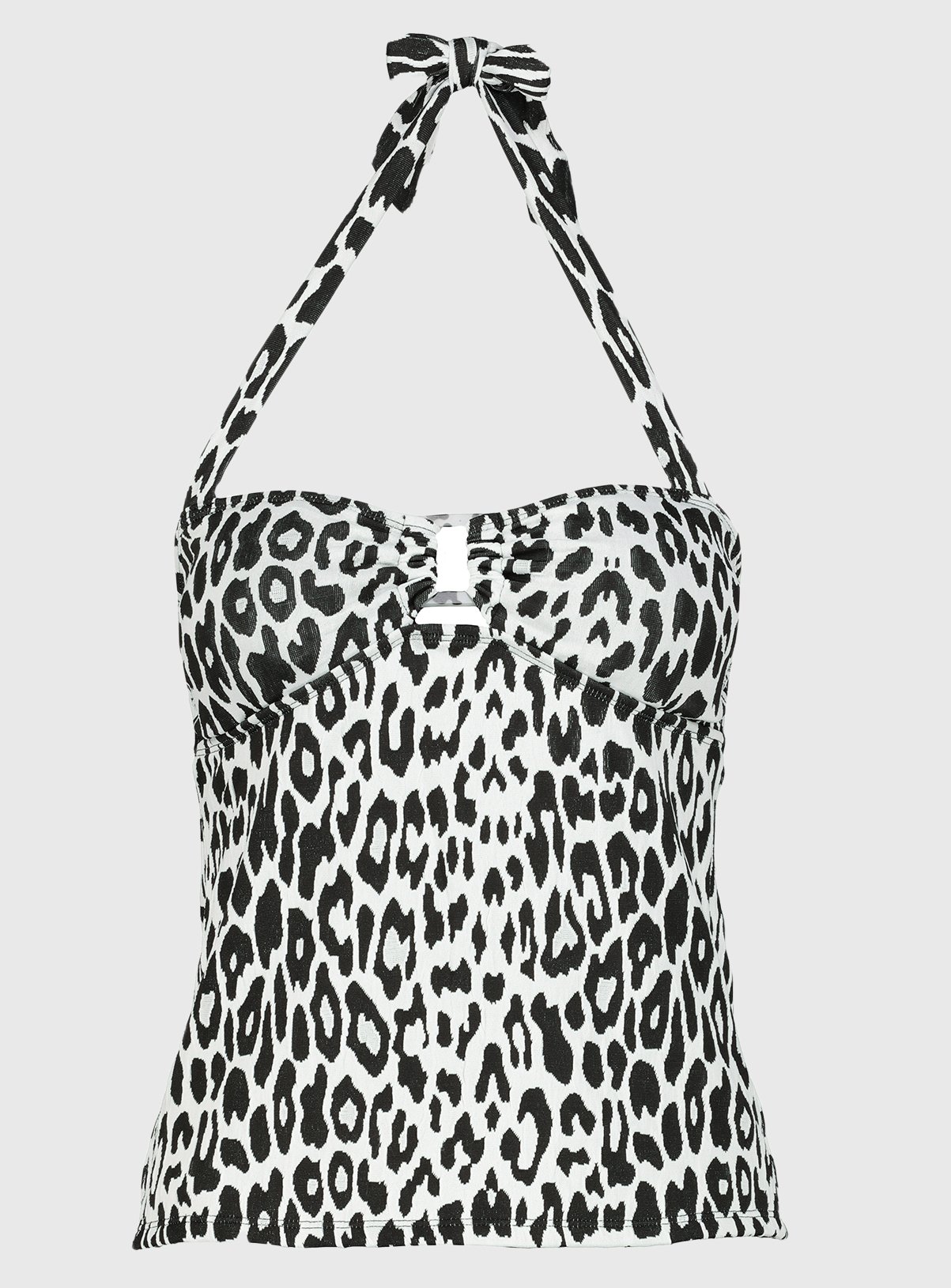 Leopard Print Textured Tankini Top Review