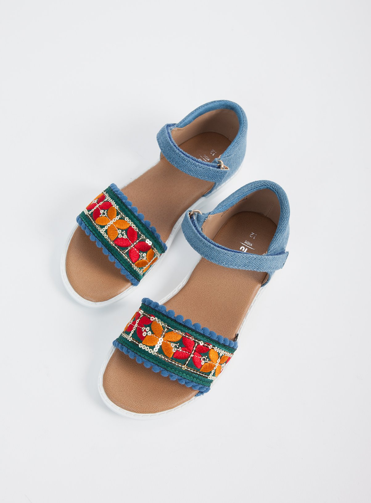 Denim Floral Embroidery Sandal Review