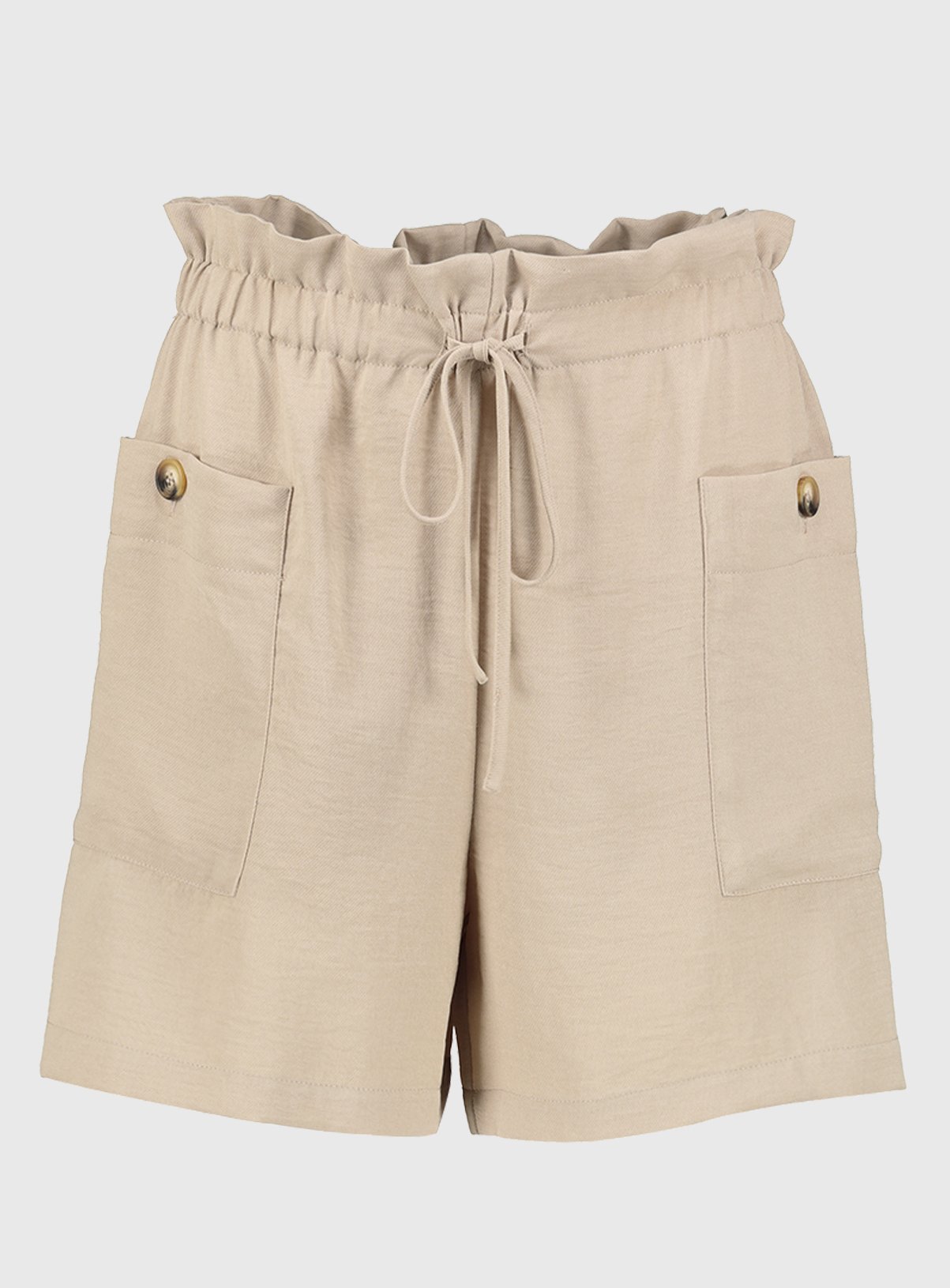 Stone Paperbag Waist Twill Shorts Review