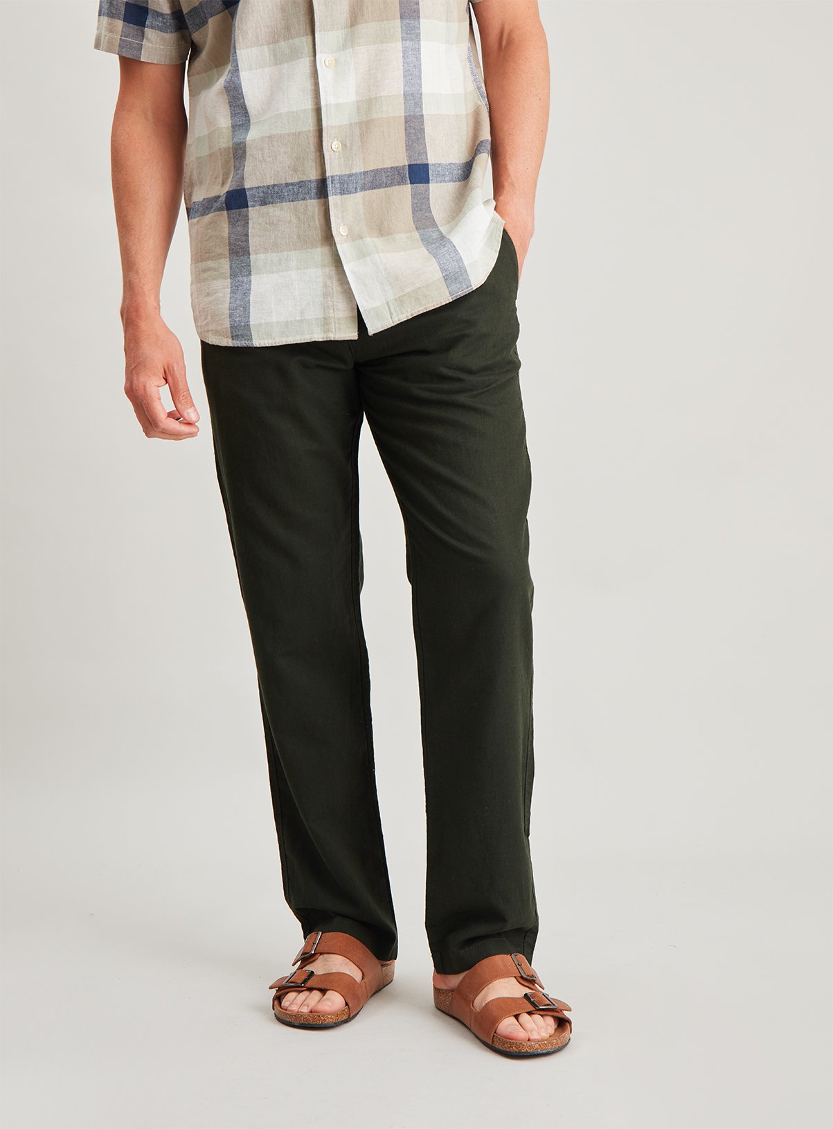 Khaki Straight Leg Linen-Rich Chino Review