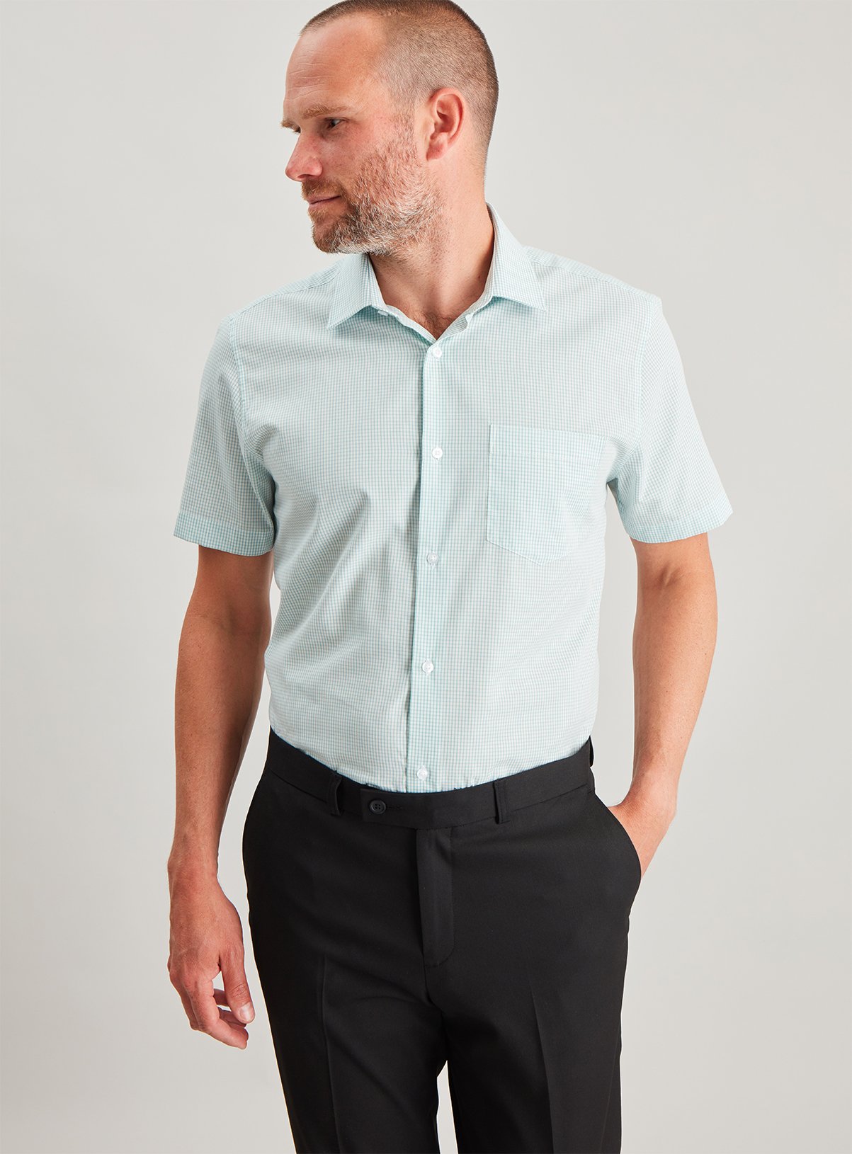 Green Plain & Check Regular Fit Short Sleeve Shirts 2 Packs Review