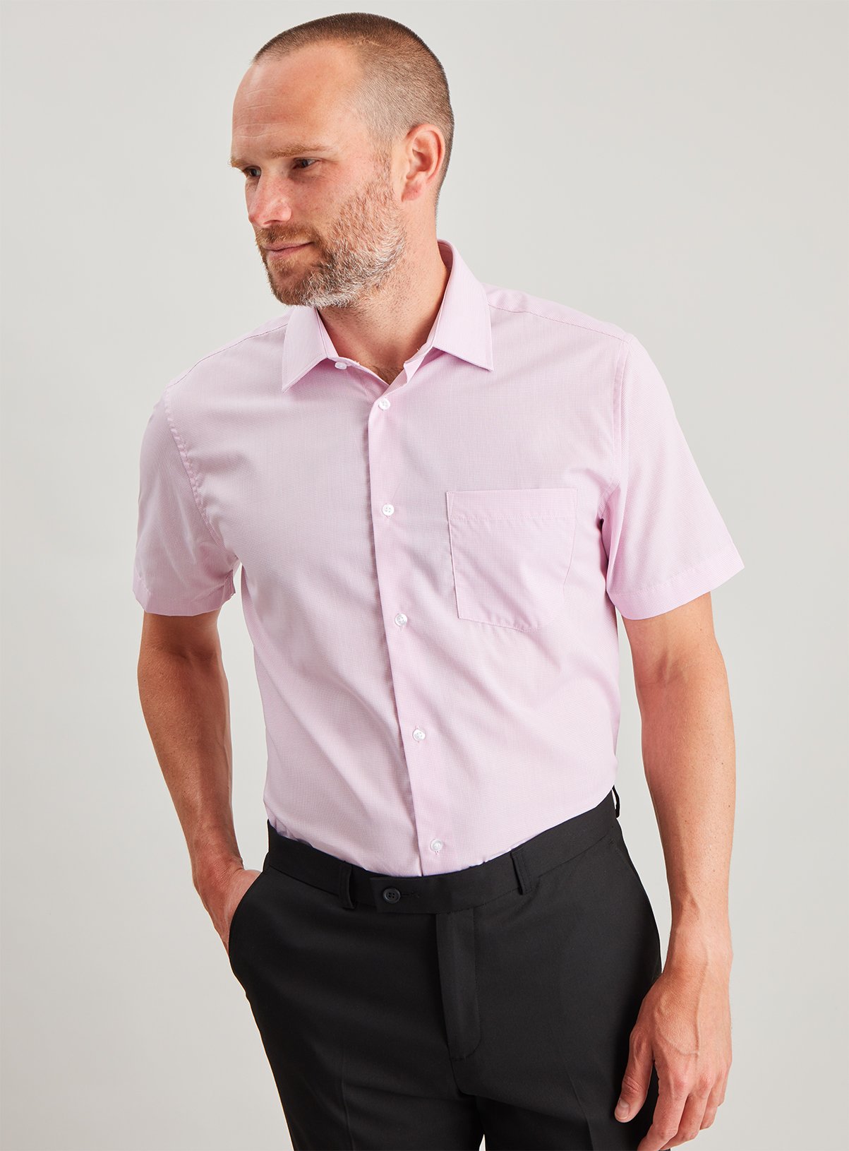 Pink Micro Dogtooth & Blue Check Regular Fit Short Sleeve Sh Review