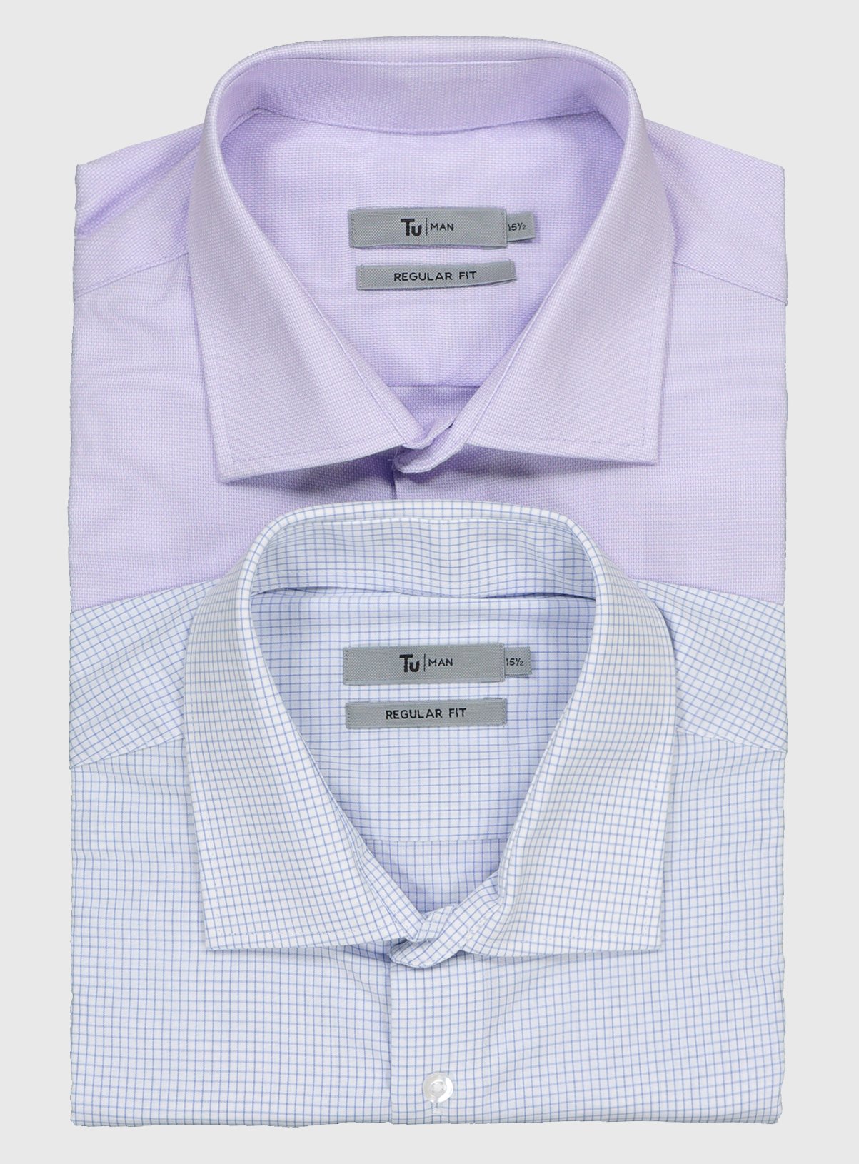 Lilac & Blue Oxford Regular Fit Long Sleeve Shirts 2 Pack - Review