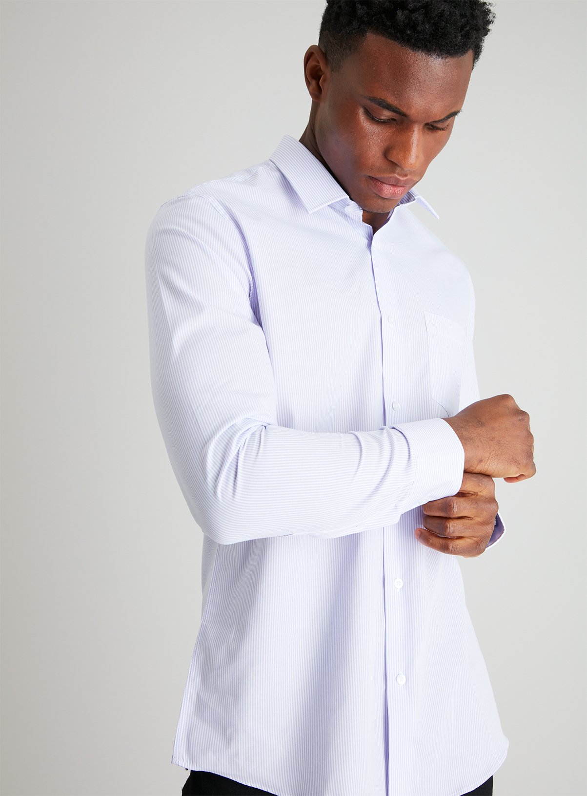 Lilac Stripe Regular Fit Easy Iron Shirt Review