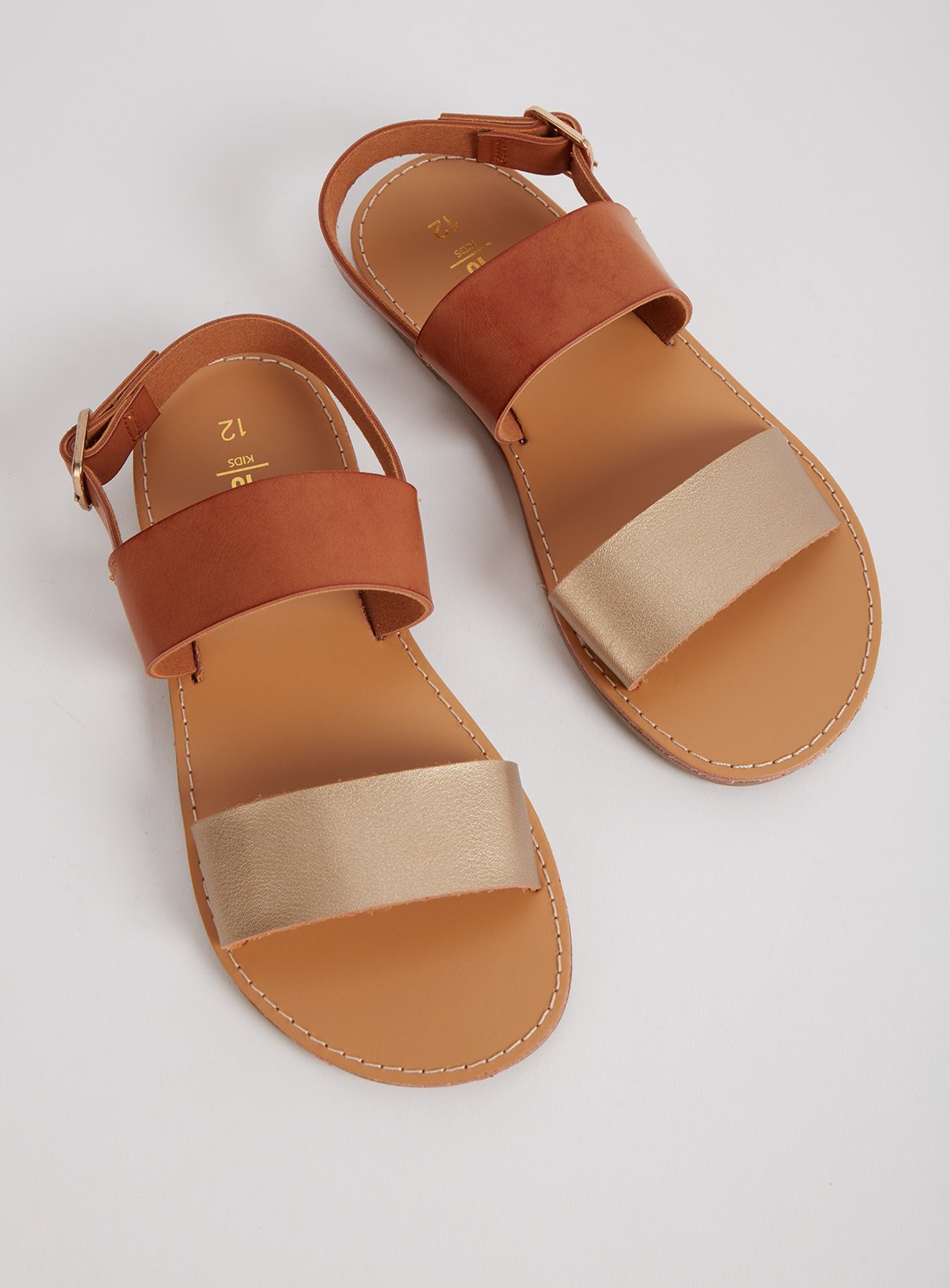 tan strappy flats