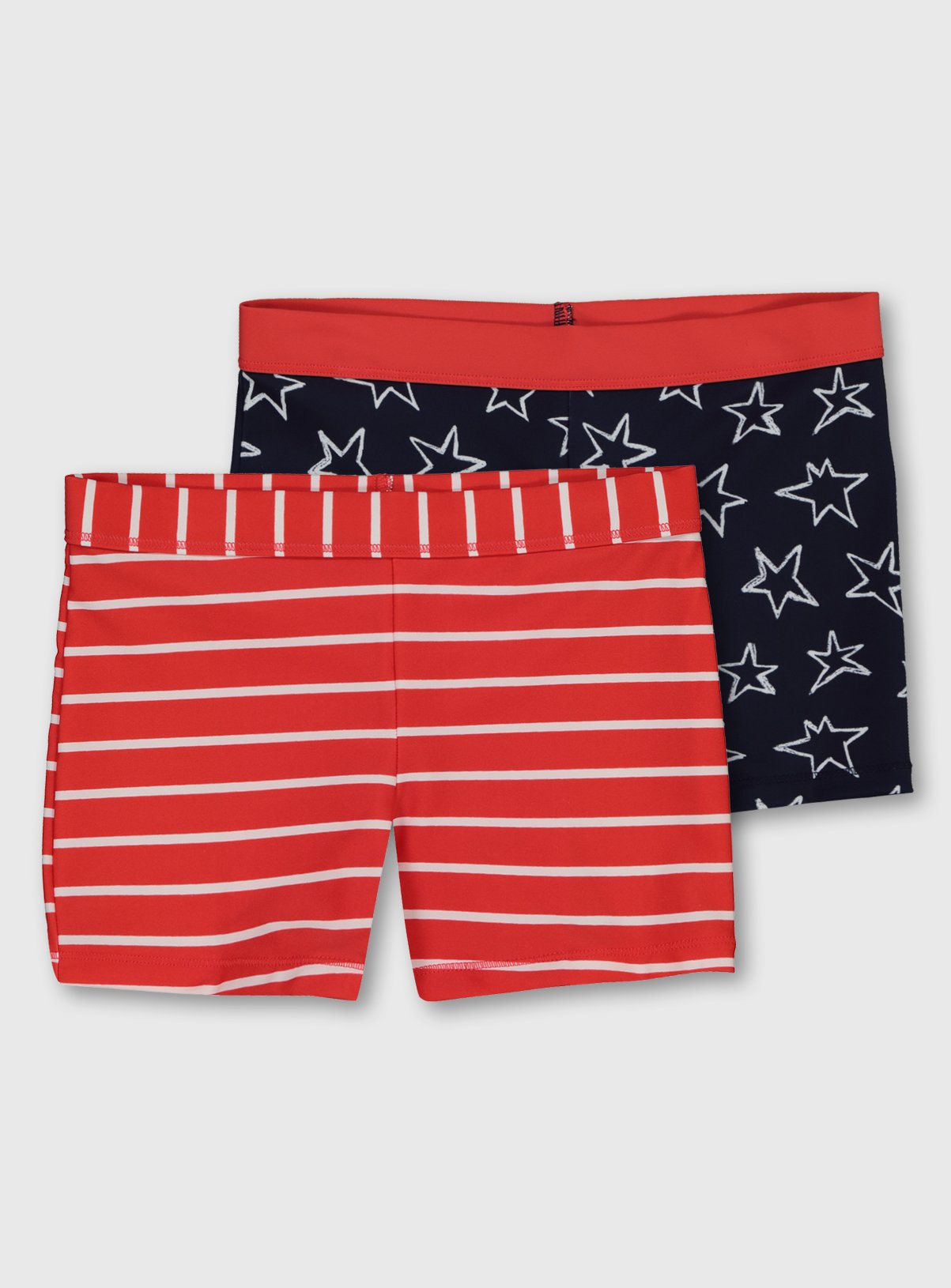 Red Stripe & Star Print Swim Shorts 2 Pack Review