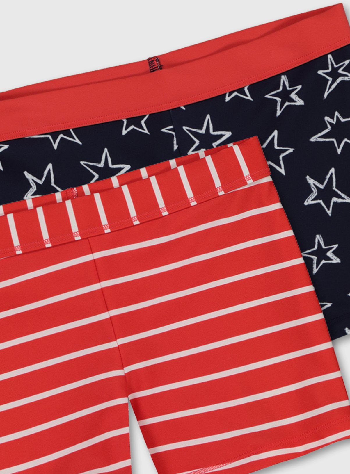 Red Stripe & Star Print Swim Shorts 2 Pack Review