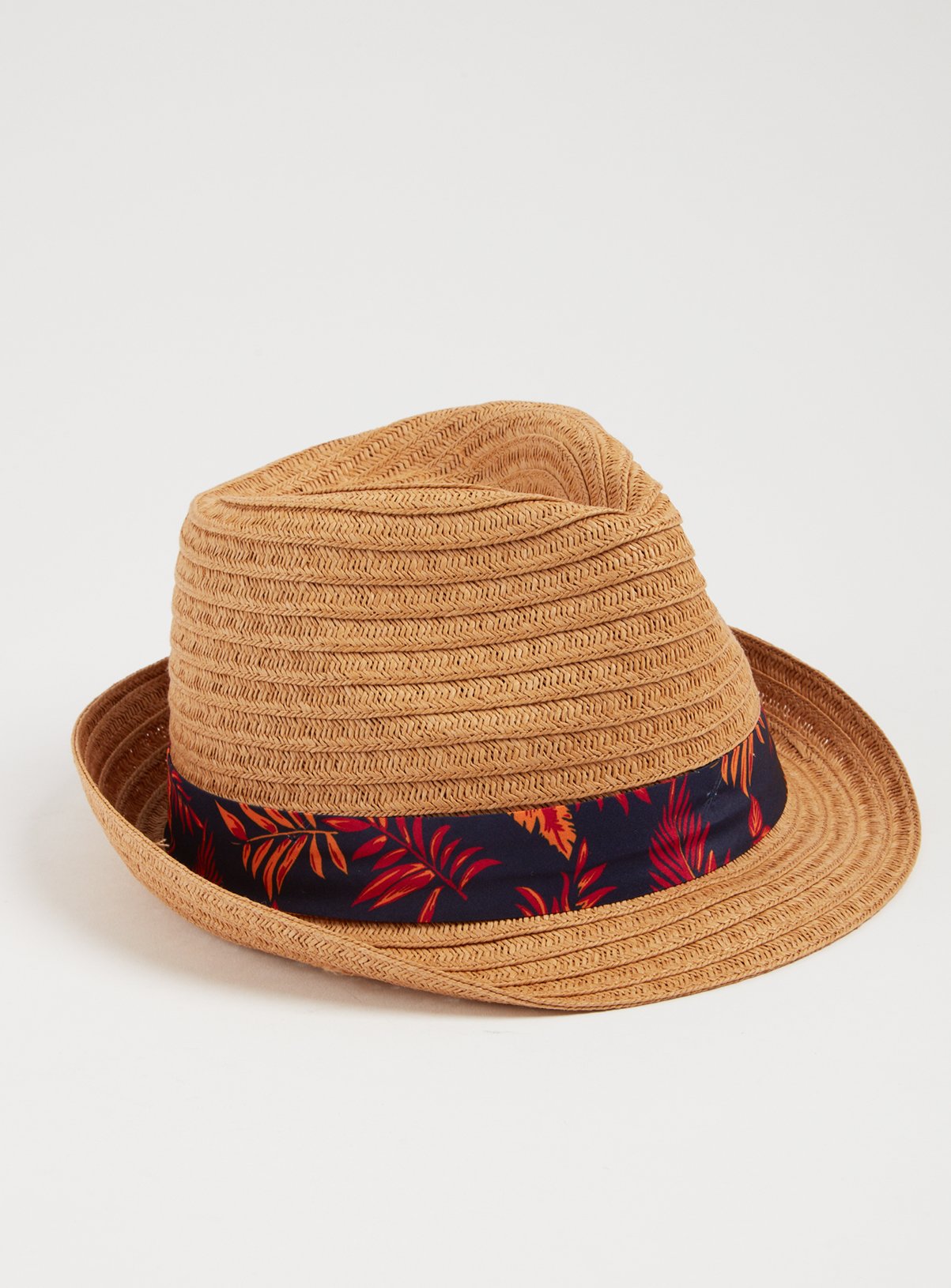 Dark Natural Straw Tropical Leaf Band Trilby Hat Review