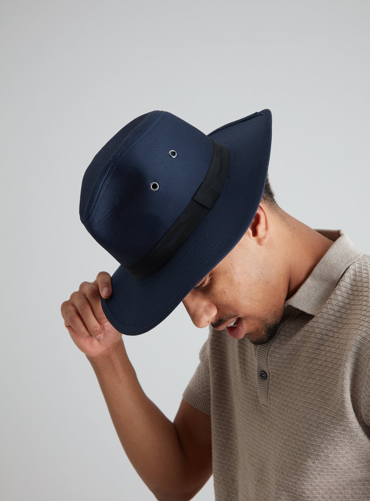 Navy Fedora Safari Hat With Black Band Review