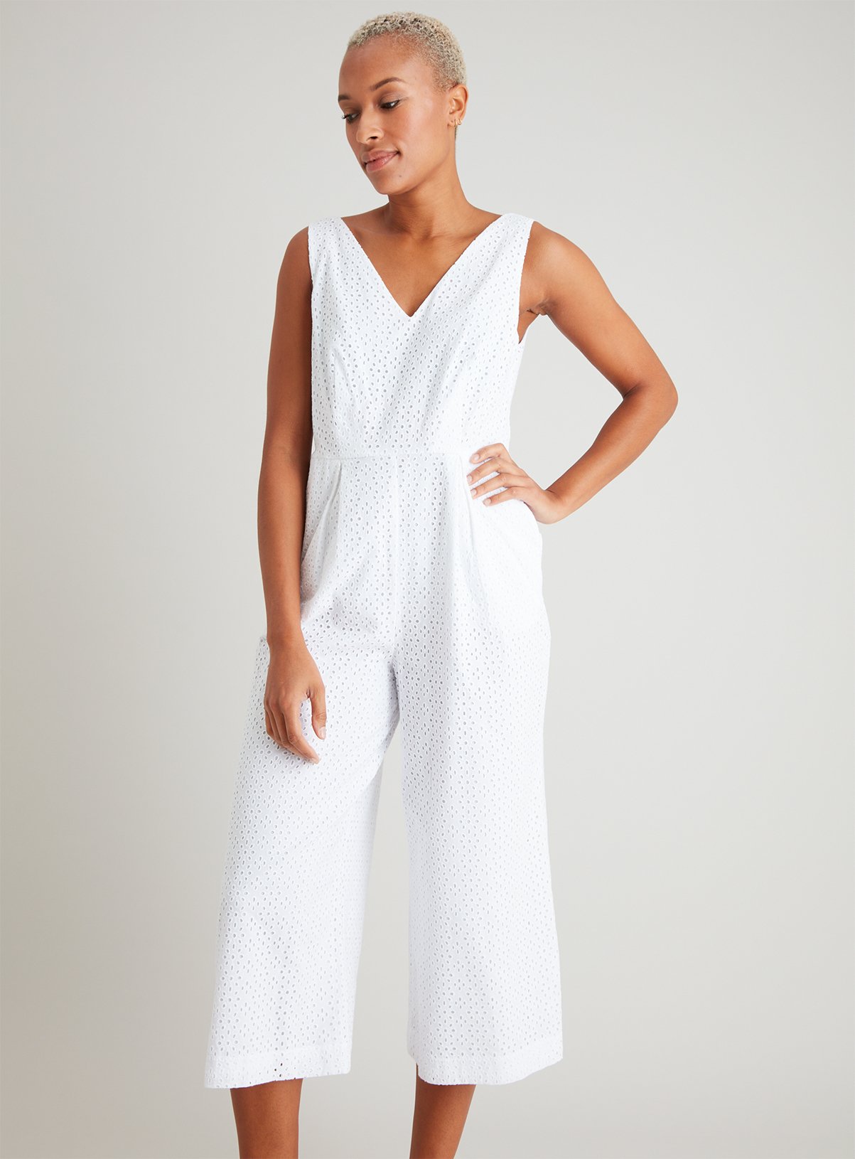 white broderie jumpsuit