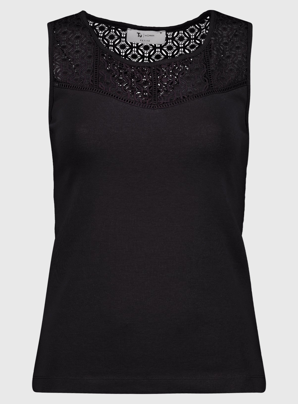 PETITE Black Lace Panel Vest Top Review