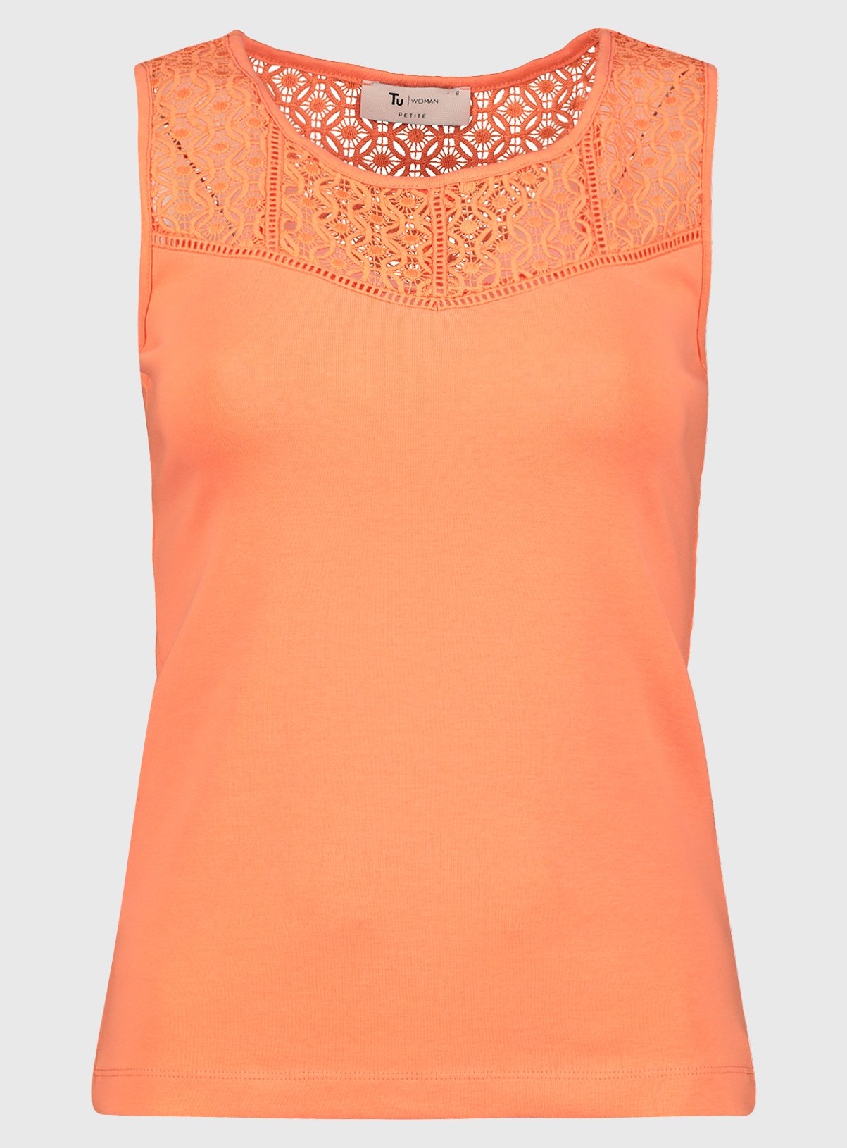 PETITE Orange Lace Panel Vest Top Review