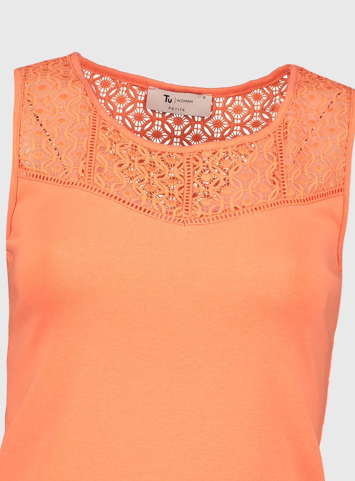 PETITE Orange Lace Panel Vest Top Review