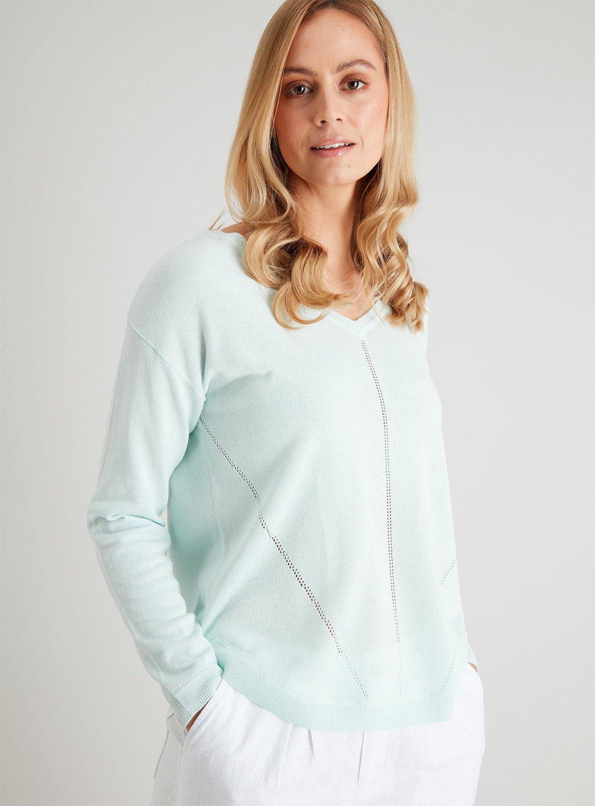 white linen jumper