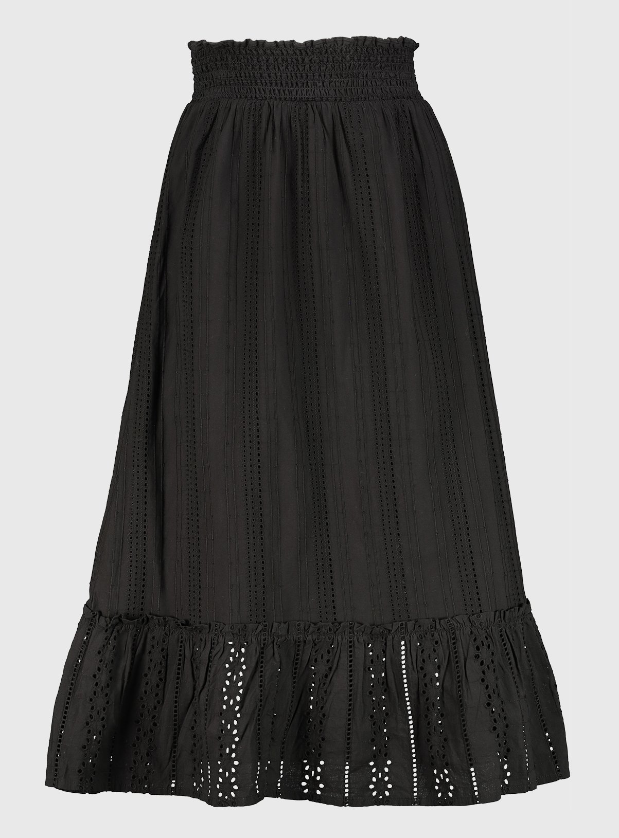 Black Broderie Midi Skirt Review