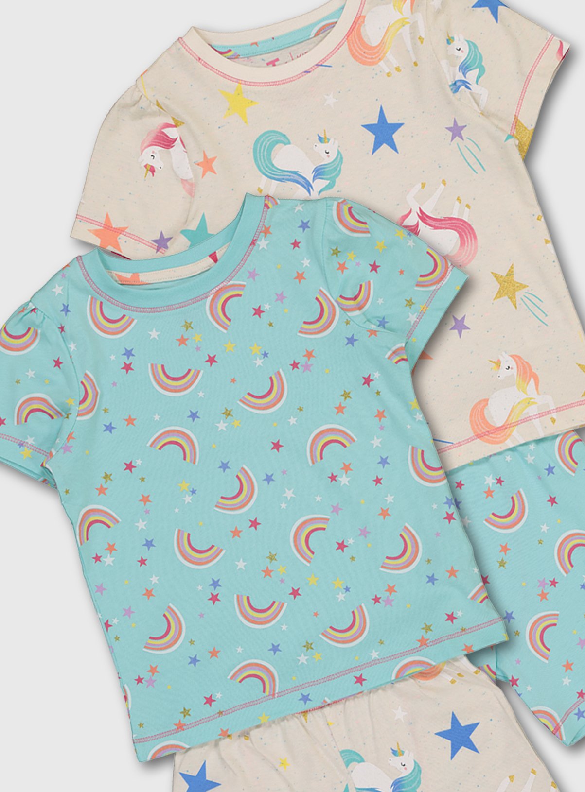 Rainbow Unicorn Print Shortie Pyjamas 2 Pack Review