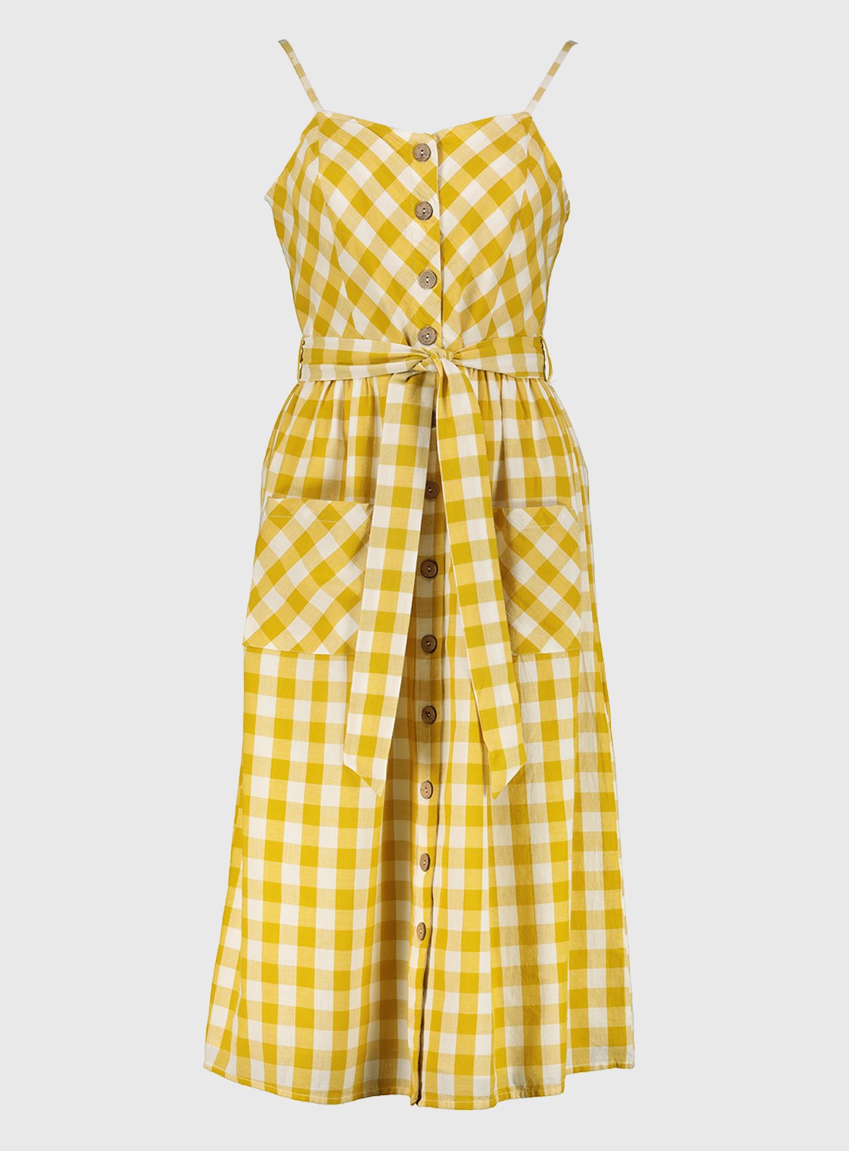 yellow gingham jumpsuit