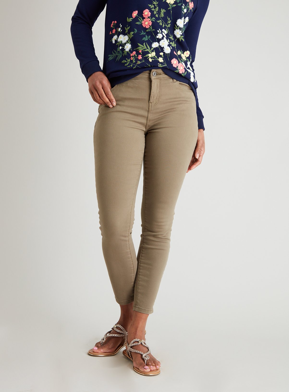 khaki skinny jeans long