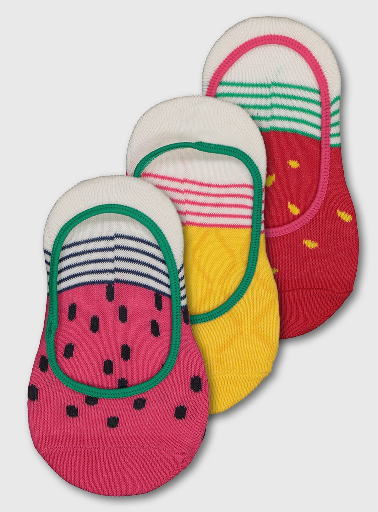 Multicoloured Fruit Footsie 3 Pack Review