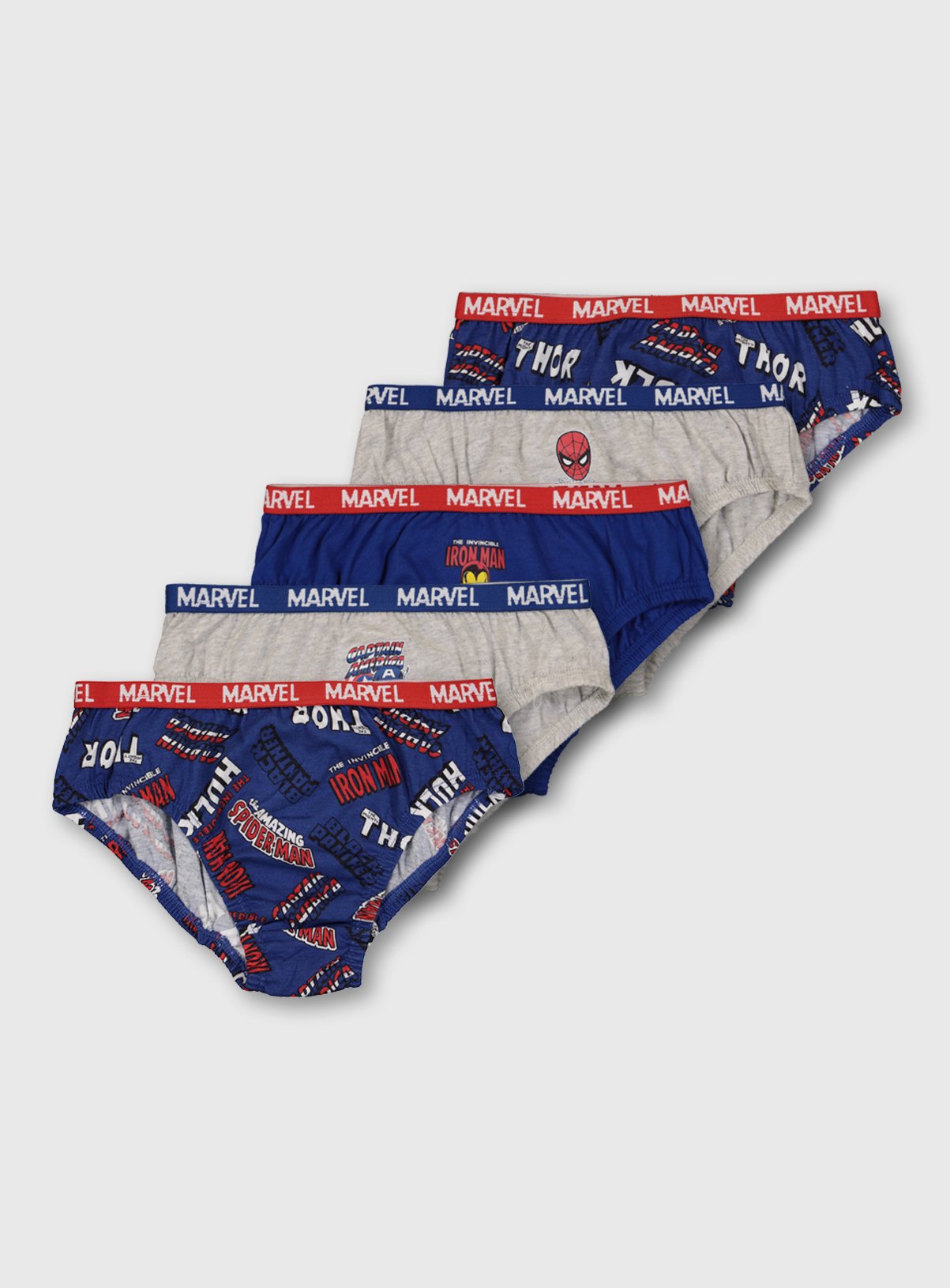 Marvel Avengers Blue & Grey Slogan Briefs 5 Pack Review