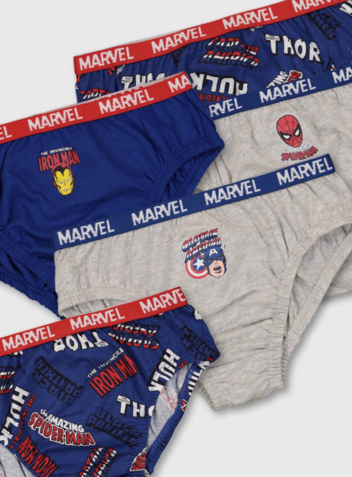 Marvel Avengers Blue & Grey Slogan Briefs 5 Pack Review