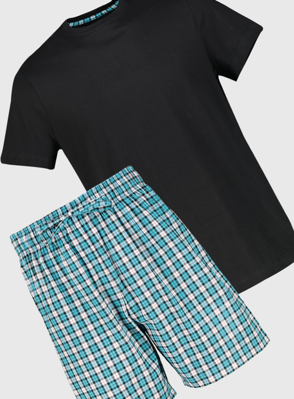 Black & Aqua Check Shortie Pyjamas Review