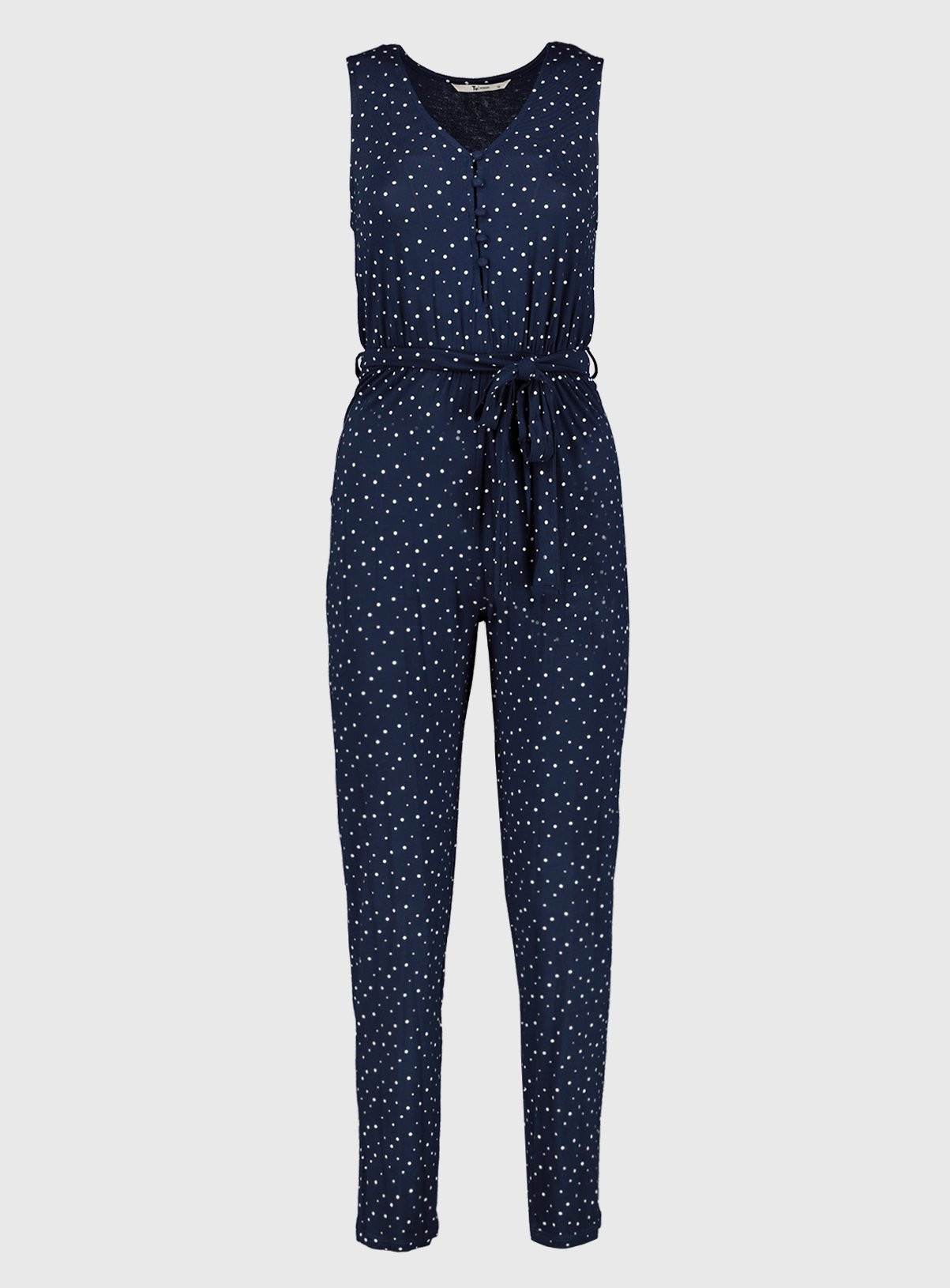 navy spot jumpsuit