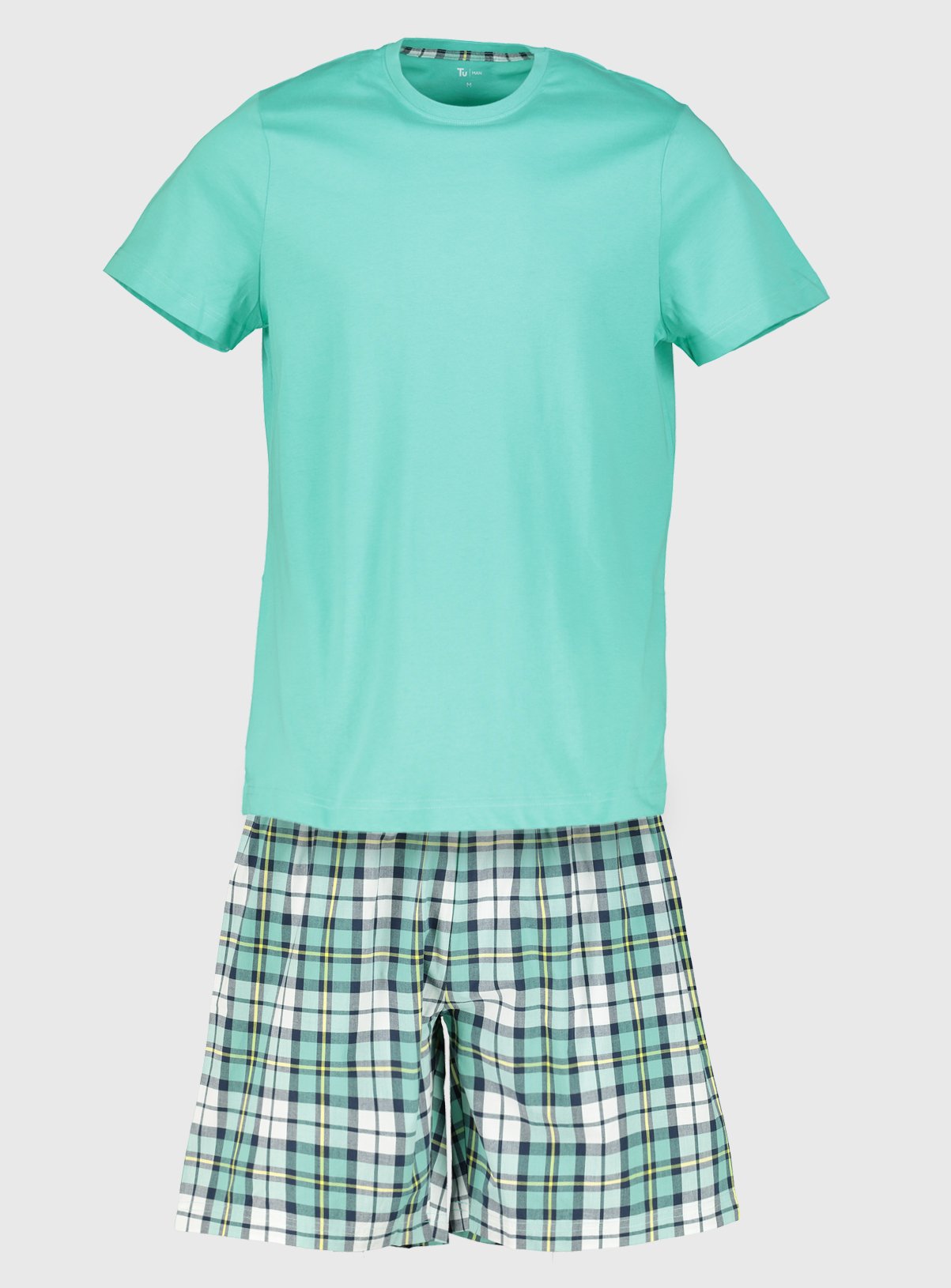 Turquoise T-Shirt & Check Shortie Pyjamas Review