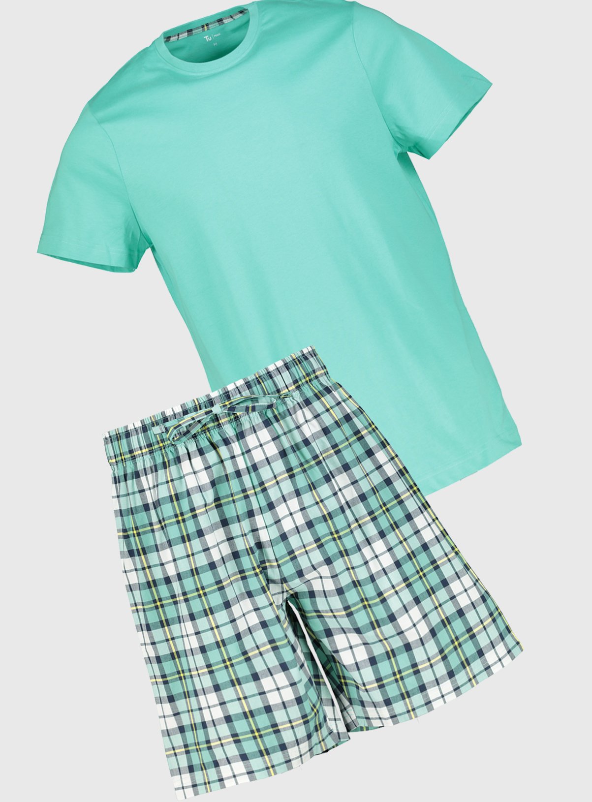 Turquoise T-Shirt & Check Shortie Pyjamas Review