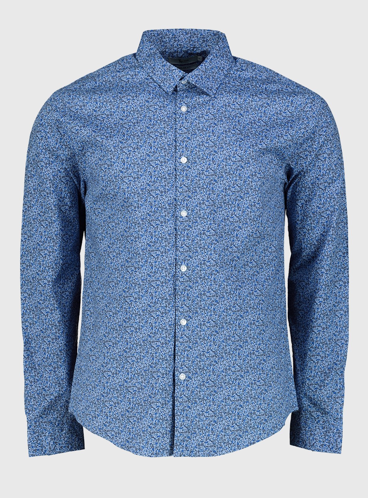 Blue Chambray Regular Fit Ditsy Floral Print Shirt Review