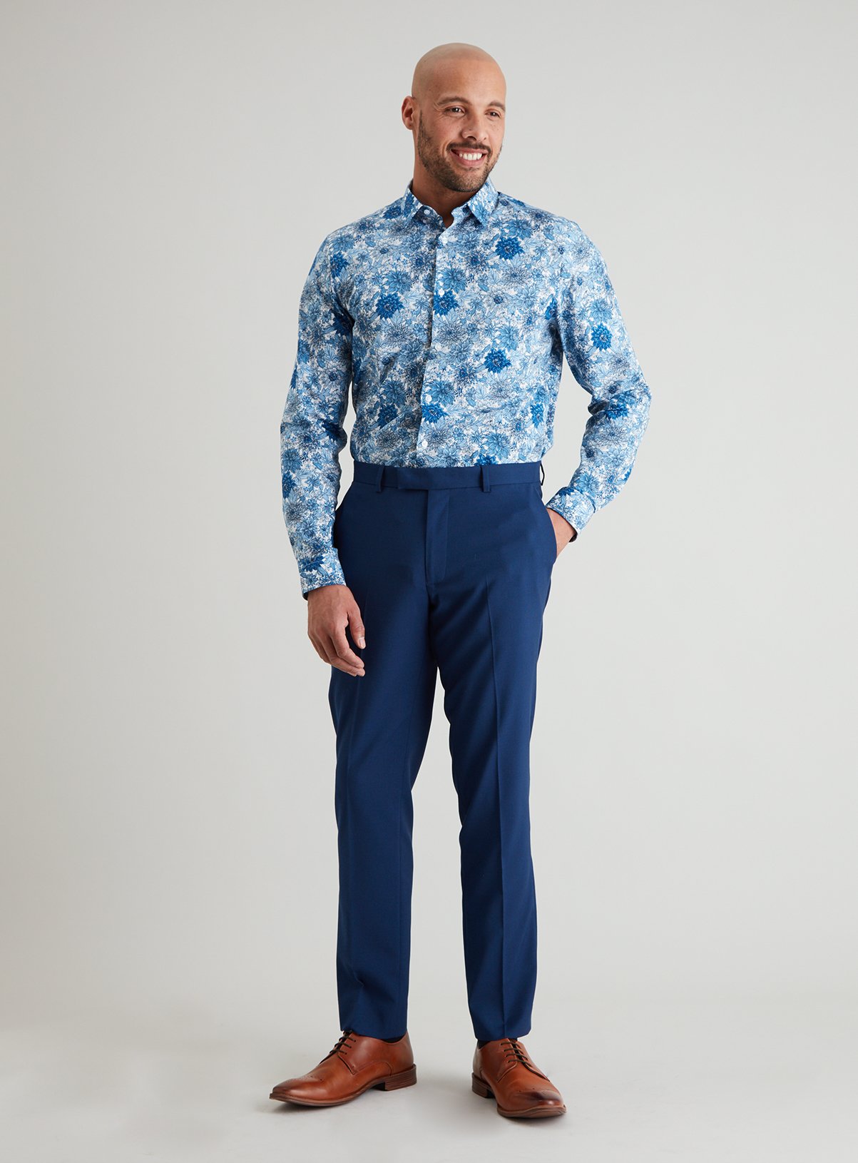 Blue Floral Print Slim Fit Shirt Review