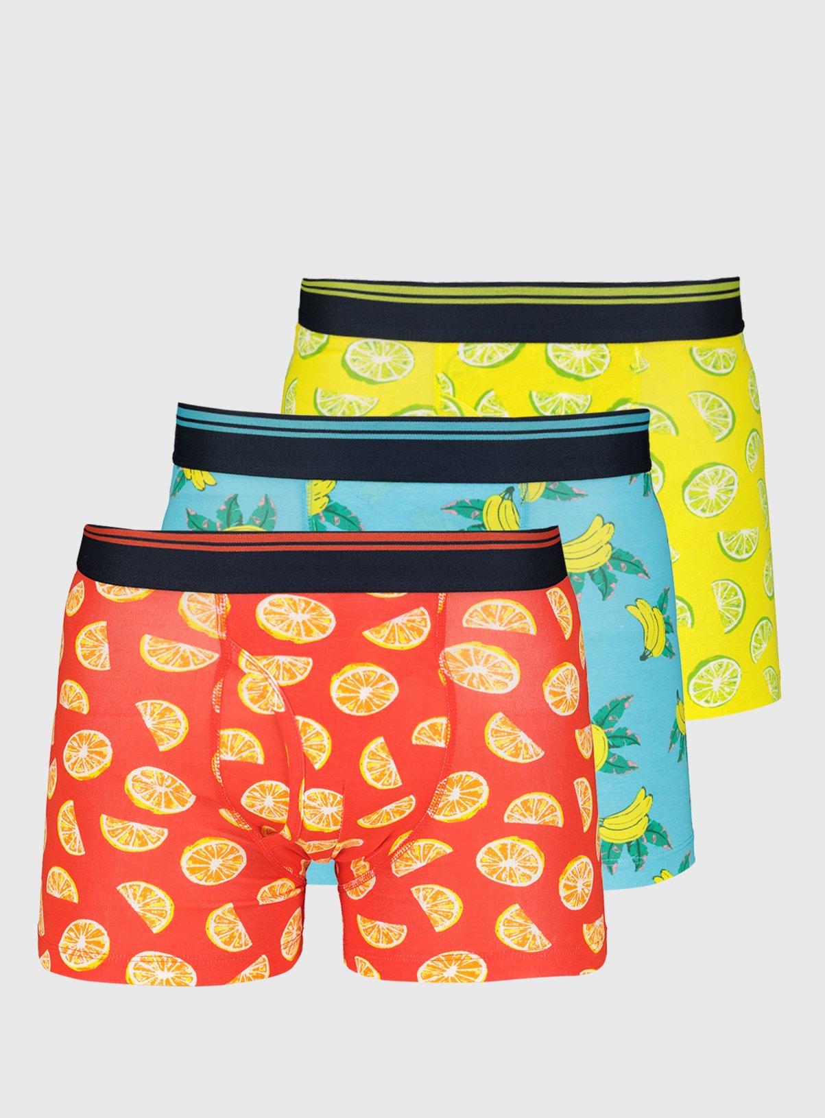 Bright Tropical Fruit Print Trunks 3 Pack Review