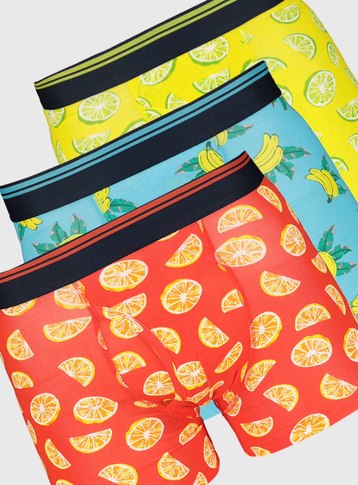 Bright Tropical Fruit Print Trunks 3 Pack Review